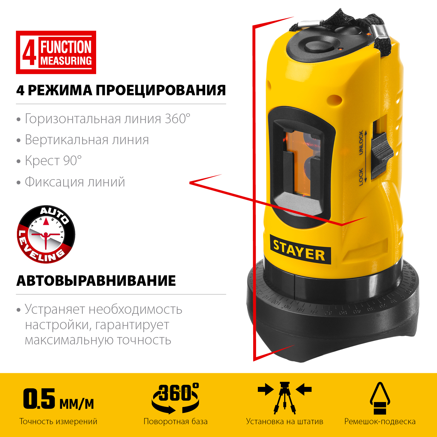 Лазерный линейный нивелир LASER-Max 34960